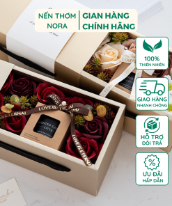 Hộp Quà Tặng Nến Thơm Hoa Sáp Cao Cấp